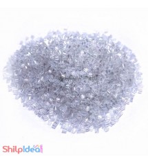 Beads 2mm - Glass Hexagonal - Silver